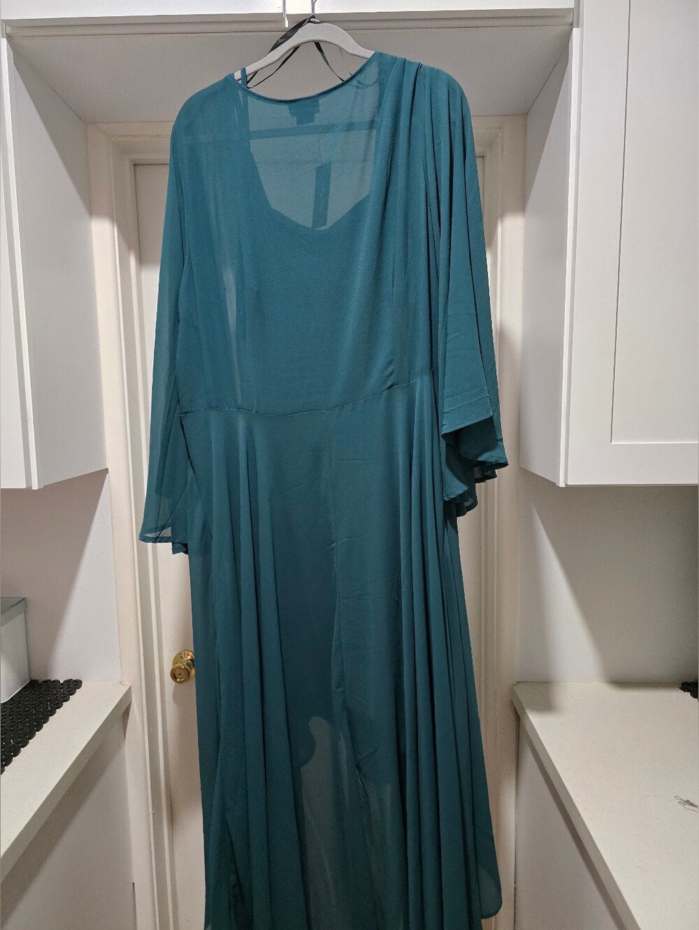 City Chic Fleetwood Maxi High-Low Wrap Dress Alpine Green Size L/US20 - Picture 9 of 14